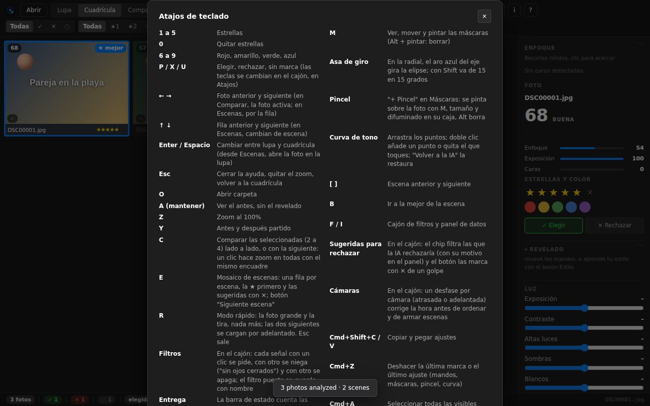 La ayuda de la app, con cada tecla